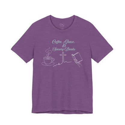 Coffee, Grace & Sensory Breaks Christian Neurodivergent T-Shirt