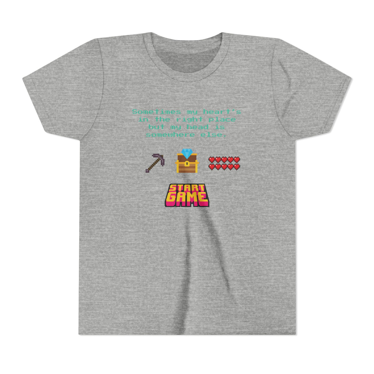 “Sometimes My Heart’s in the Right Place…” Christian Neurodivergent Gamer Youth T-Shirt