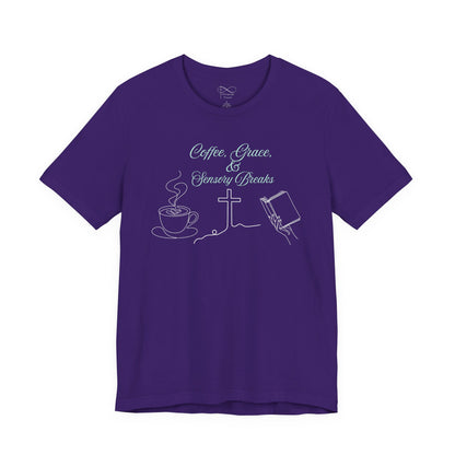 Coffee, Grace & Sensory Breaks Christian Neurodivergent T-Shirt