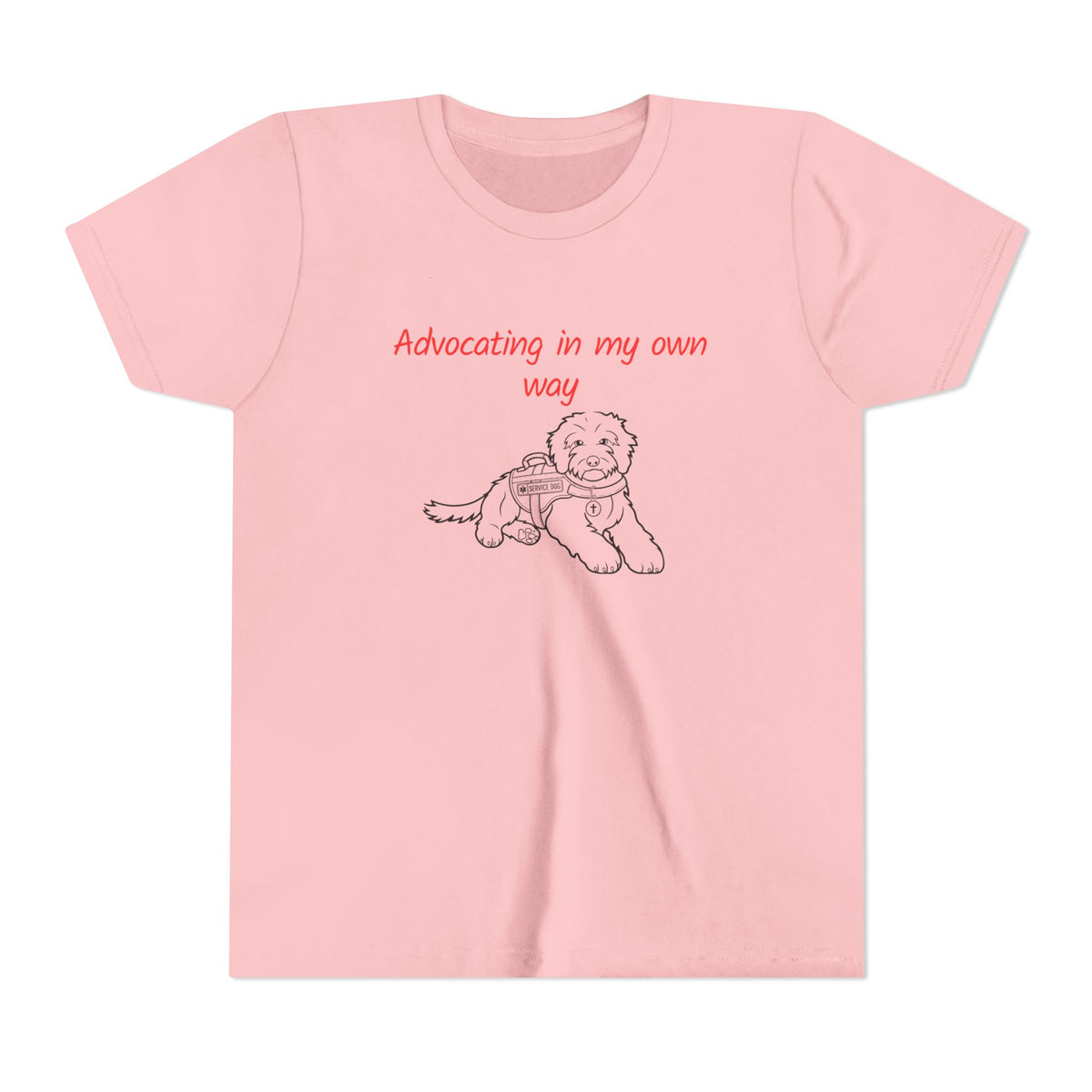 Advocating in My Own Way Service Dog Christian Neurodiversity Youth T-Shirt