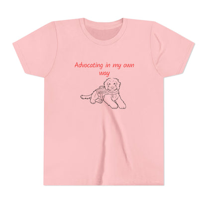 Advocating in My Own Way Service Dog Christian Neurodiversity Youth T-Shirt