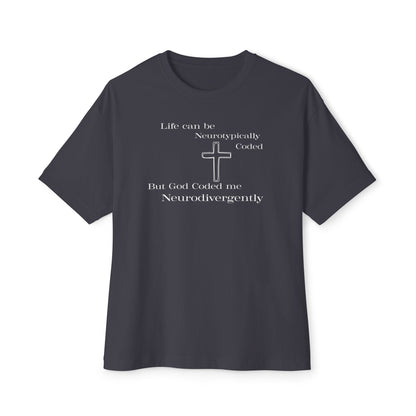 Neurodivergently Coded Christian Oversized Boxy T-Shirt