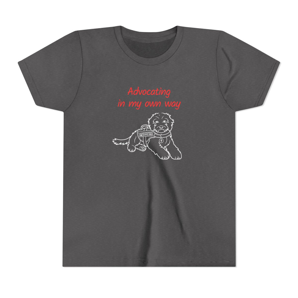 Advocating in My Own Way Service Dog Christian Neurodiversity Youth T-Shirt