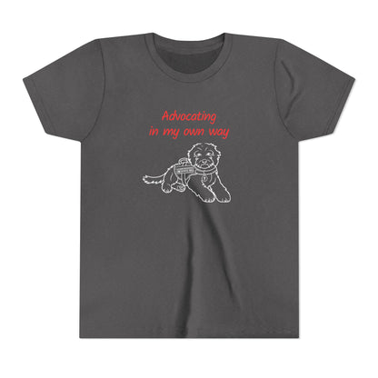 Advocating in My Own Way Service Dog Christian Neurodiversity Youth T-Shirt
