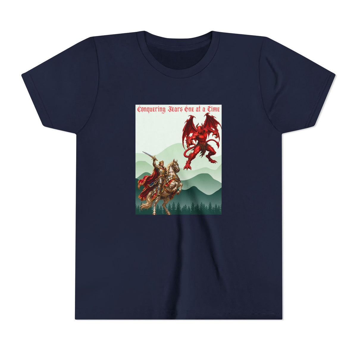 Conquering Fears One at a Time Christian Youth T-Shirt