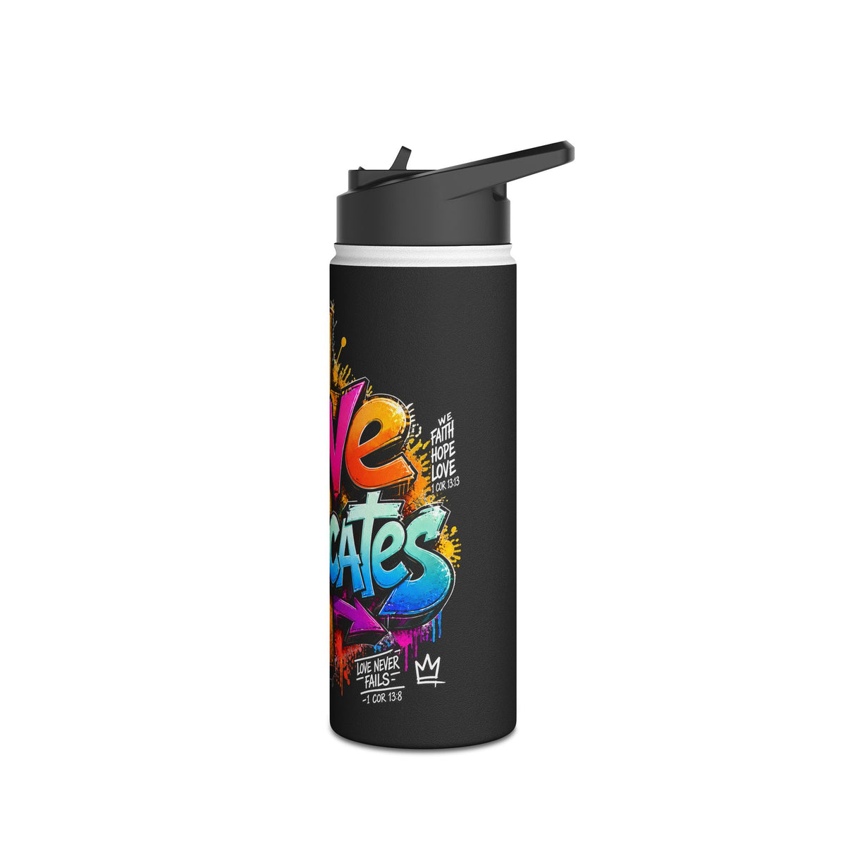 Love Advocates Christian Stainless Steel Water Bottle (18oz, 32oz)