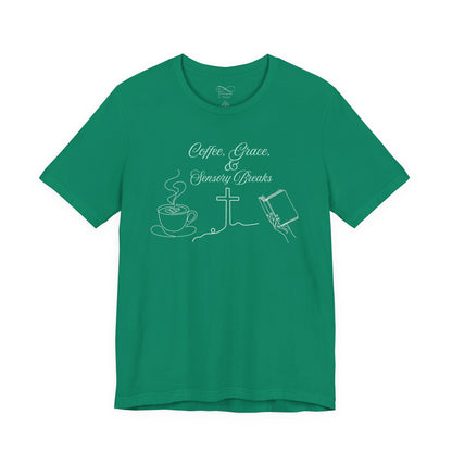 Coffee, Grace & Sensory Breaks Christian Neurodivergent T-Shirt