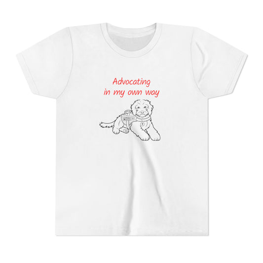 Advocating in My Own Way Service Dog Christian Neurodiversity Youth T-Shirt