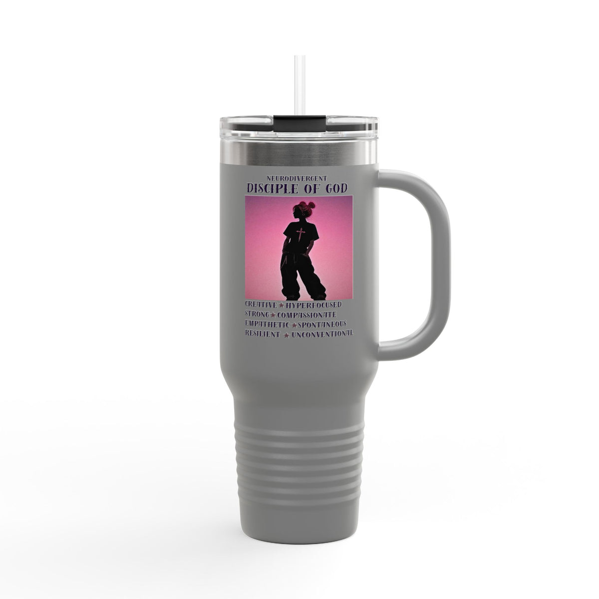 Neurodivergent Disciple of God Christian 40oz Insulated Travel Mug