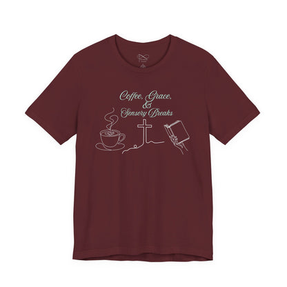 Coffee, Grace & Sensory Breaks Christian Neurodivergent T-Shirt