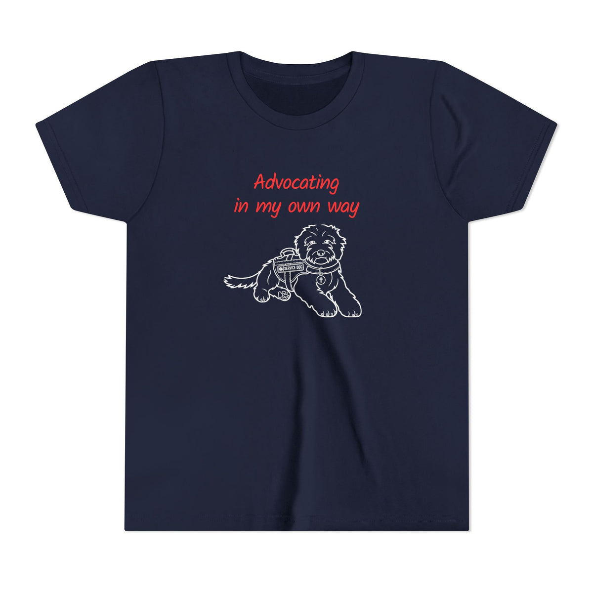 Advocating in My Own Way Service Dog Christian Neurodiversity Youth T-Shirt