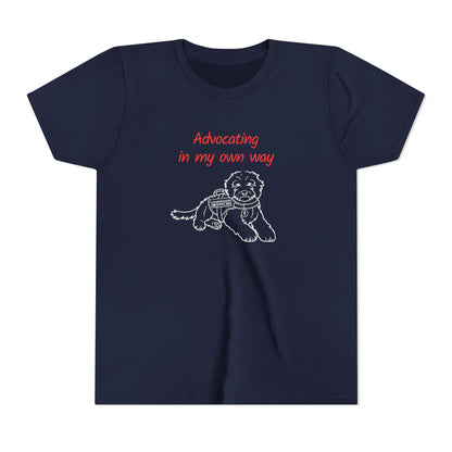 Advocating in My Own Way Service Dog Christian Neurodiversity Youth T-Shirt
