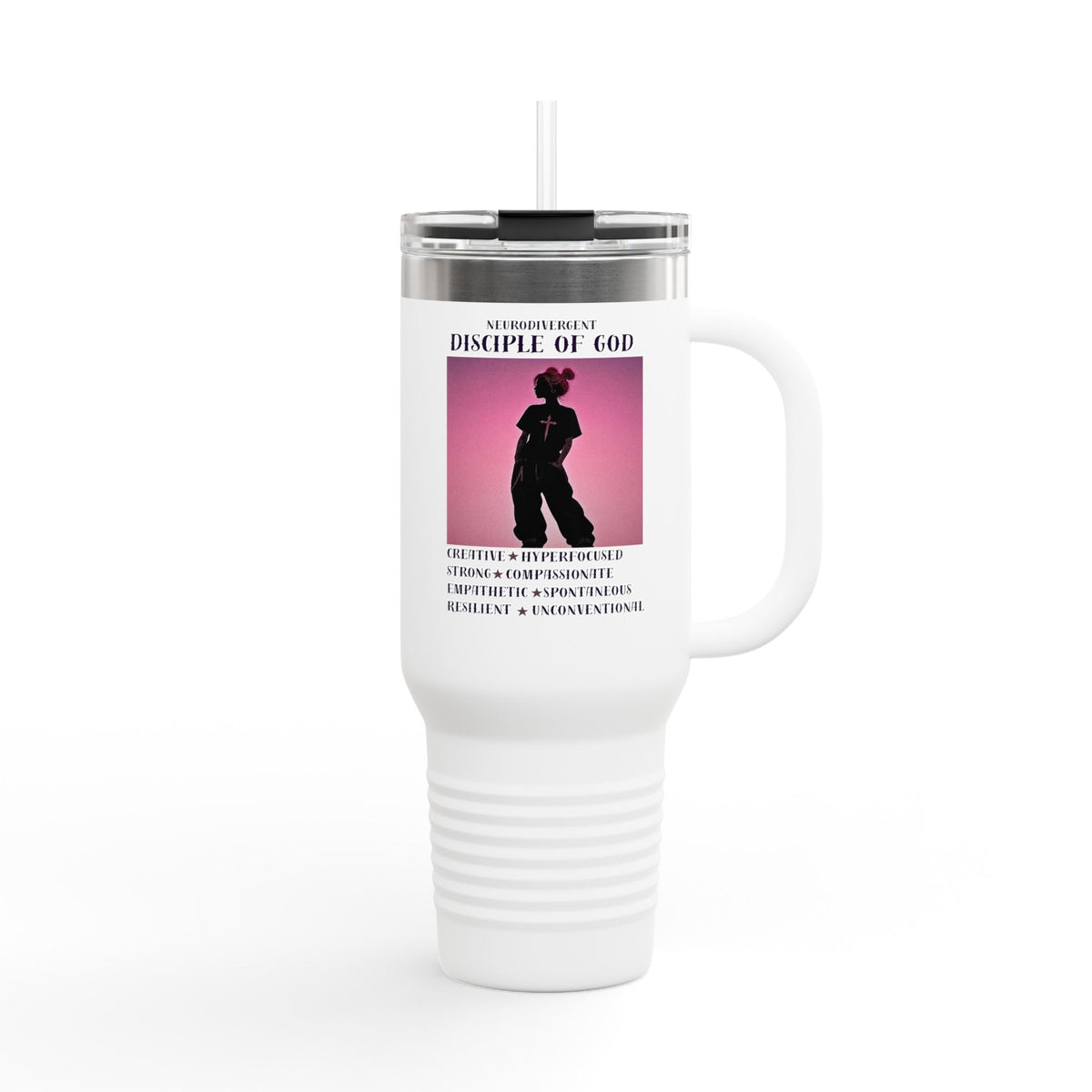 Neurodivergent Disciple of God Christian 40oz Insulated Travel Mug