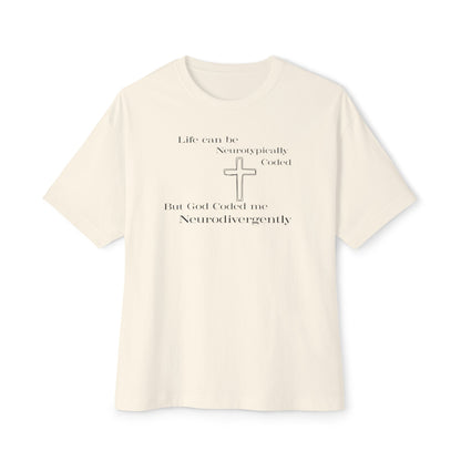Neurodivergently Coded Christian Oversized Boxy T-Shirt