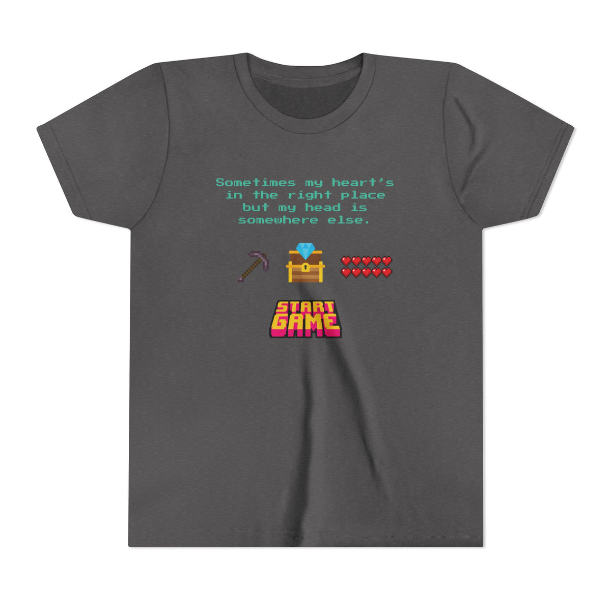 “Sometimes My Heart’s in the Right Place…” Christian Neurodivergent Gamer Youth T-Shirt