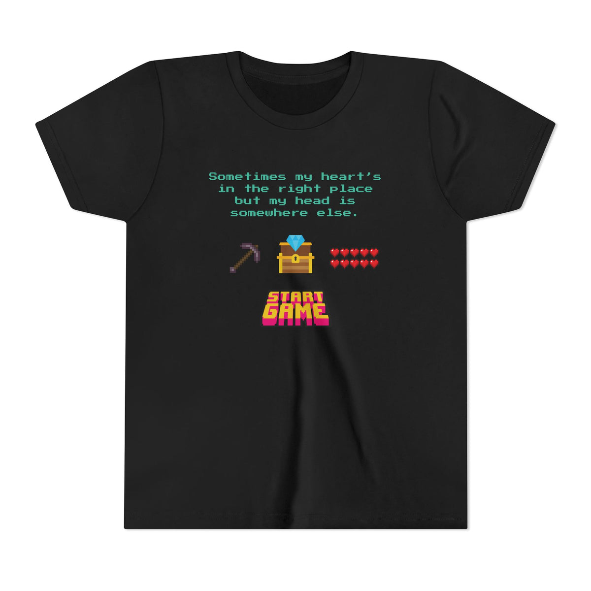 “Sometimes My Heart’s in the Right Place…” Christian Neurodivergent Gamer Youth T-Shirt