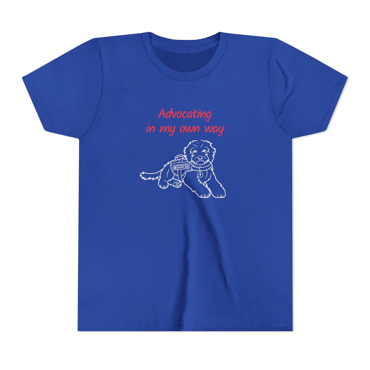 Advocating in My Own Way Service Dog Christian Neurodiversity Youth T-Shirt