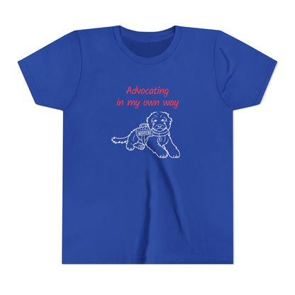 Advocating in My Own Way Service Dog Christian Neurodiversity Youth T-Shirt