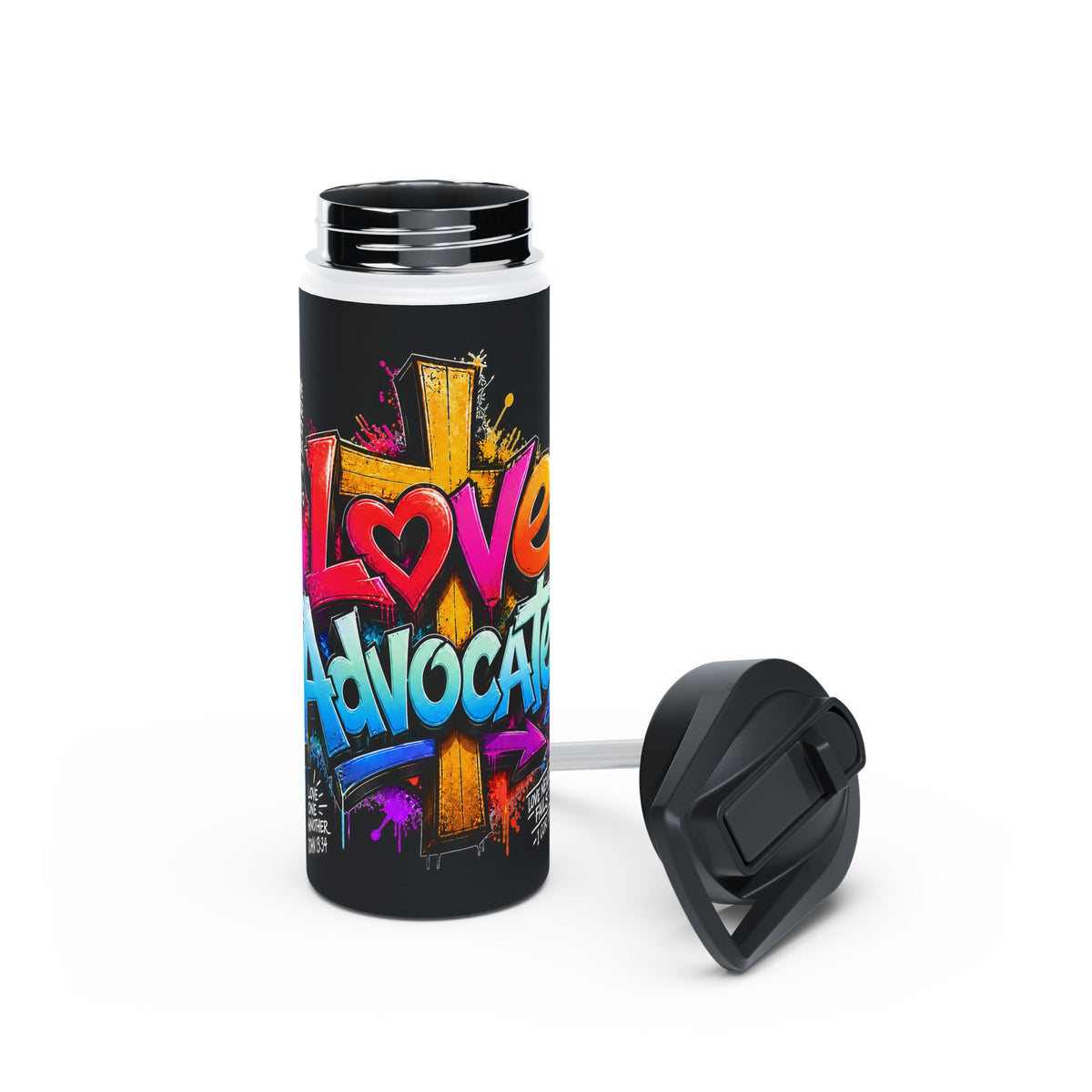 Love Advocates Christian Stainless Steel Water Bottle (18oz, 32oz)