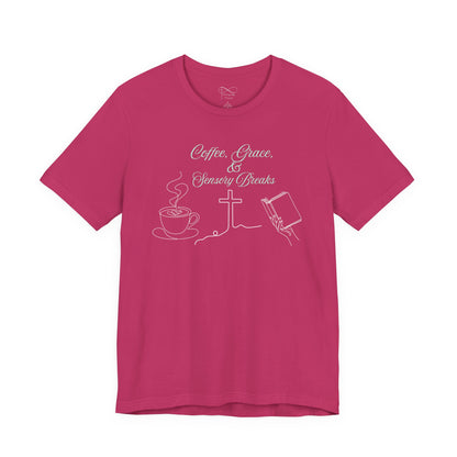 Coffee, Grace & Sensory Breaks Christian Neurodivergent T-Shirt