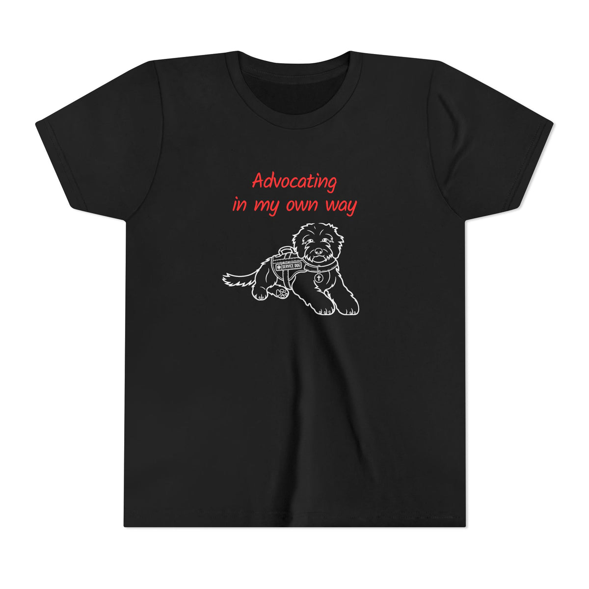 Advocating in My Own Way Service Dog Christian Neurodiversity Youth T-Shirt