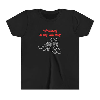 Advocating in My Own Way Service Dog Christian Neurodiversity Youth T-Shirt
