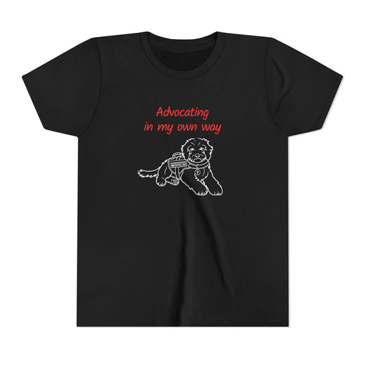 Advocating in My Own Way Service Dog Christian Neurodiversity Youth T-Shirt