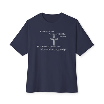 Neurodivergently Coded Christian Oversized Boxy T-Shirt